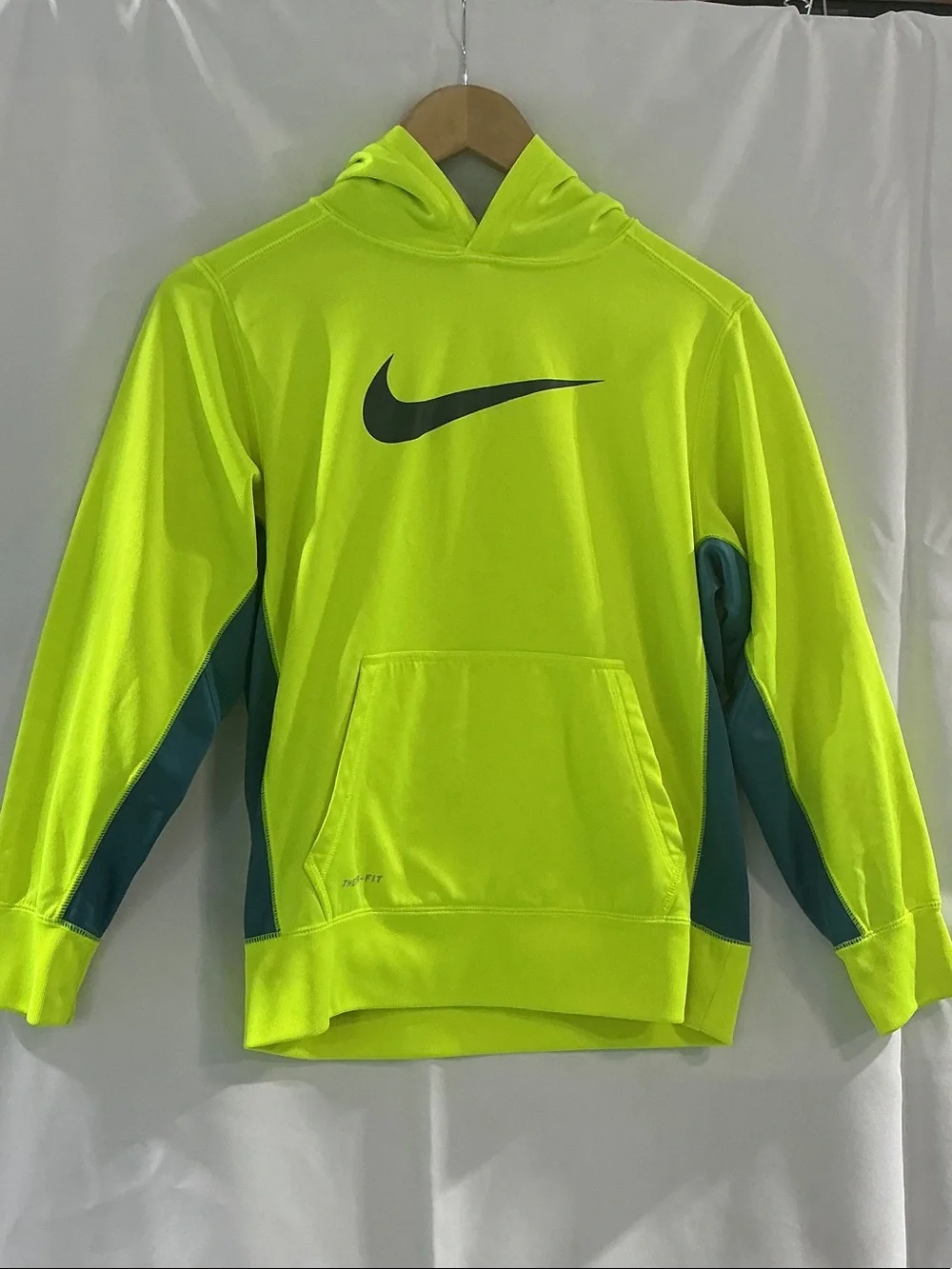 Nike Neon Yellow & Teal Performance Kids Hoodie